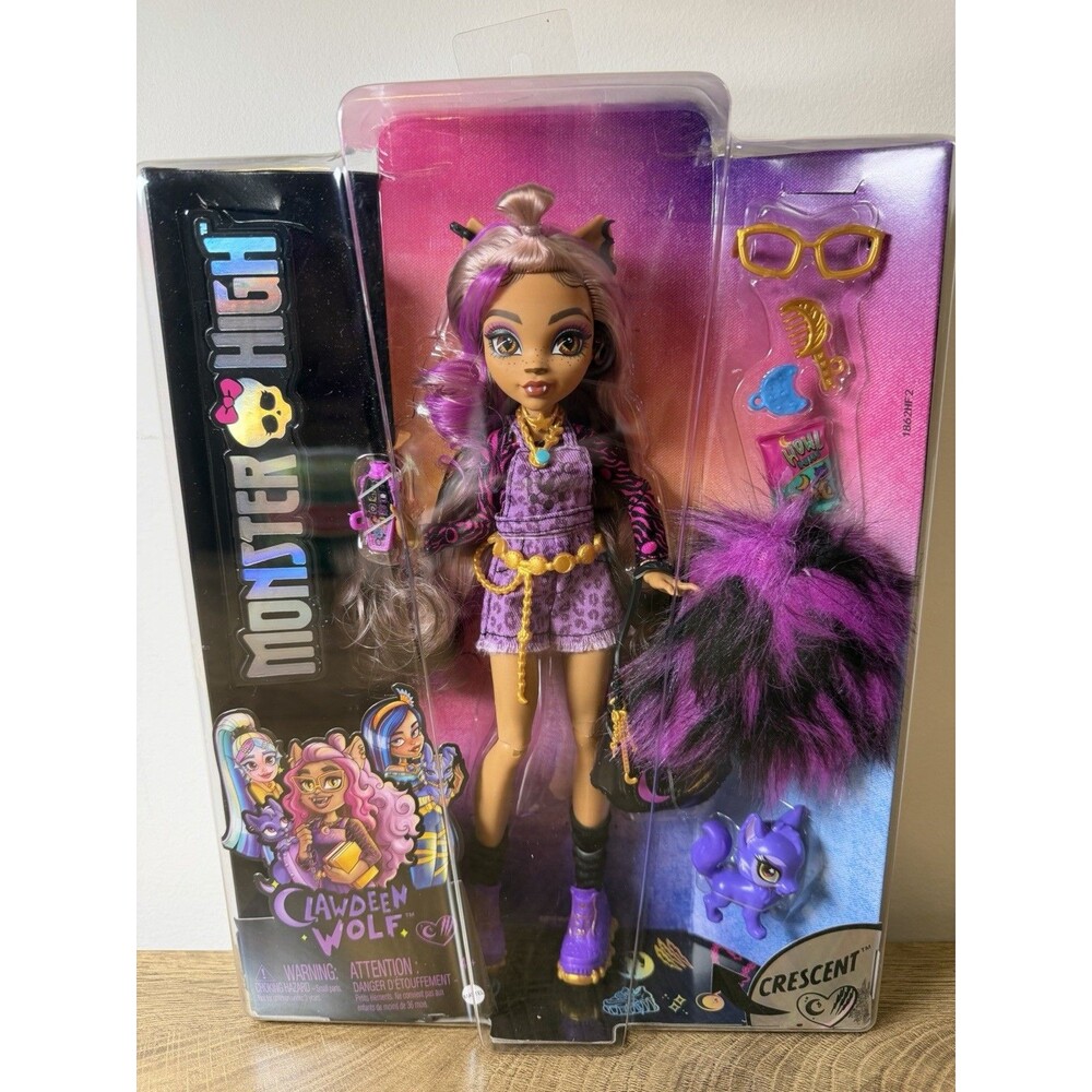 Monster High Clawdeen Wolf G3 Doll Mattel 2022 Reboot Pet Cat Crescent NIB